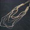   antique style jewellery multi chain strand gold plated long necklace