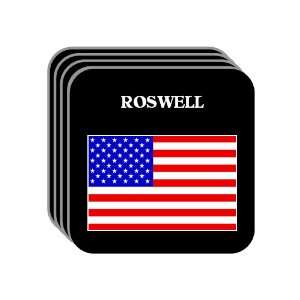  US Flag   Roswell, New Mexico (NM) Set of 4 Mini Mousepad 