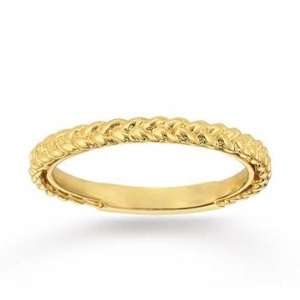    14k Yellow Gold Stylish Braid Modern Stackable Ring Jewelry