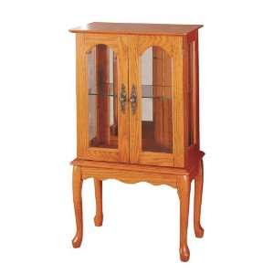  Powell Nostalgic Oak Curio Cabinet