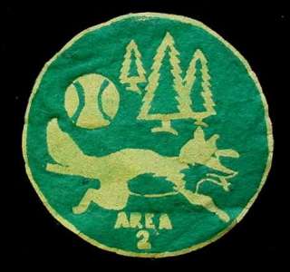   1950s Silk screened Felt Hand Made Area 2 Boy Scout Patch BSA  