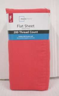 Full Size Flat Sheet, 200 TC, Coral   NEW  
