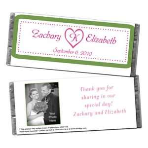  Heart Monogram Personalized Photo Candy Bar Wrappers   Qty 
