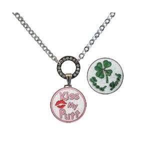  Magnetic Ball Marker Necklace w/ Glitzy KISS MY PUTT & Glitzy GOOD 