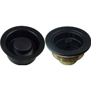   Brass Silde Post Style Basket Sink Strainer & Disposal Set, Flat Black
