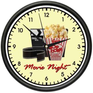 MOVIE NIGHT Wall Clock home theater theatre decor art  