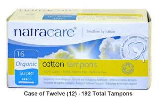 Organic Cotton Tampons Super w/ Appli 12 Pack Natracare  