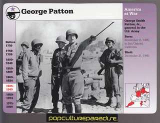GENERAL GEORGE S. PATTON WW2 War History PICTURE CARD  