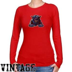 NCAA Georgia State Panthers Ladies Red Distressed Logo Vintage Long 