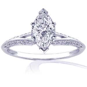   Marquise Shaped Diamond Engagement Ring SI3 EGL Fascinating Diamonds