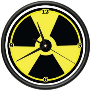 RADIOACTIVE Wall Clock symbol toxic waste radiation  
