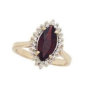    Twilight Splendor Marquise Garnet & Diamond Ring SZUL Jewelry
