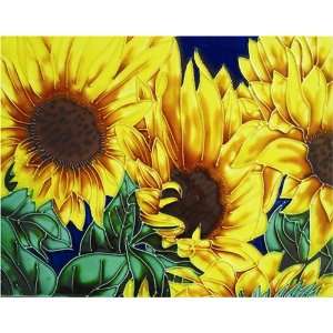   11x14x0.25 inches Ceramic Hand Painted Art Tile Patio, Lawn & Garden