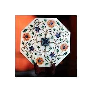  NOVICA Marble inlay plate, Whirlwind