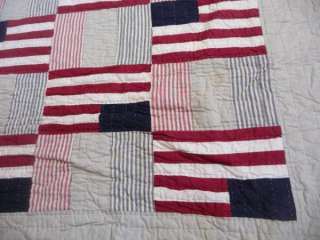 Rare Pottery Barn QUILT TICKING & AMERICAN FLAG Pattern 91 x 107 