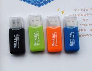 USB 2.0 TF Flash Micro SD SDHC Memory Card Reader orange NEW  