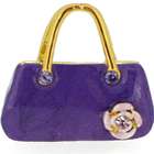 Fantasyard Swarovski Crystal Purple Enamel Handbag Golden Pendant