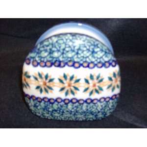  Polish Pottery Stoneware Napkin Holder Starburst 