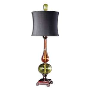    Uttermost Auburn Green Glass Buffet Table Lamp: Home Improvement