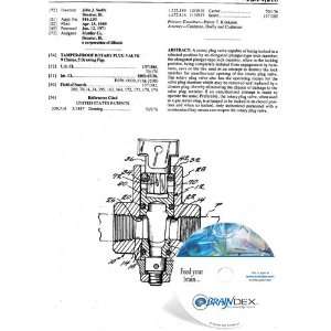  NEW Patent CD for TAMPER PROOF ROTARY PLUG VALVE 