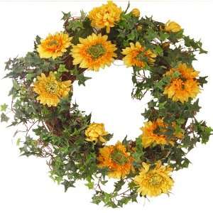    Fall wreath with Mums and Sun flowers Size 24