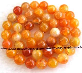 Yellow Crack Agate 8mm Round Gemstone Beads 15  