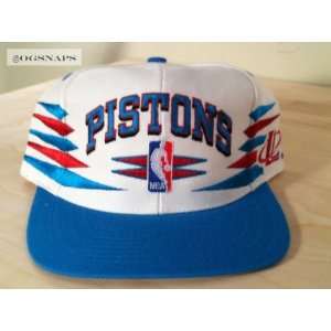  Detroit Pistons Vintage White Spike Snapback Hat 