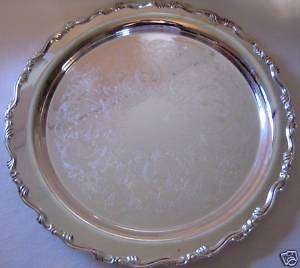 Vintage Oneida USA OL Serving Round Silverplate Tray  