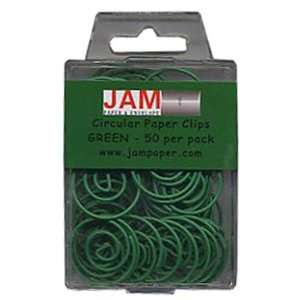   Green Circular Paperclips   50 paper clips per pack