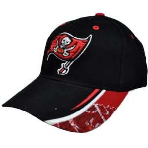 NFL 3D Logo Tampa Bay Buccaneers Buccs Velcro Hat Cap Black Red White 