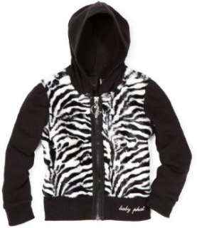   : Baby Phat   Kids Girls 4 6x Zebra Faux Fur Hoodie Sweater: Clothing