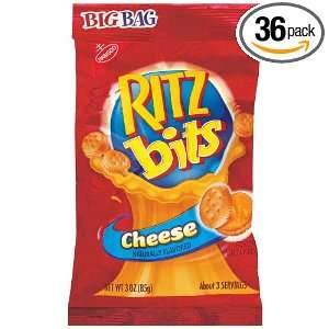 Nabisco Ritz Bits Cheese Sandwich, 3 Ounce Pouches (Pack of 36)