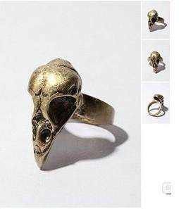 H4627 New womens bird skull Rings,gold rings size 4  