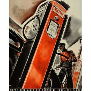 1939 Ad Wayne Computing Gas Filling Station Pump RARE   Original Print 