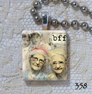 Little Old Ladies   BFF   Scrabble Charm Pendant  