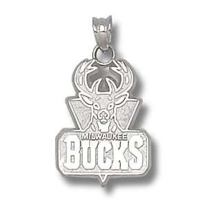  Sterling Silver   Milwaukee Bucks New Logo Pendant 