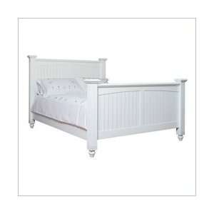   Country Cottage Panel Bed in Satin White Finish: Furniture & Decor