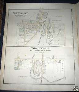 METAMORA, LAPEER COUNTY, MICHIGAN PLAT MAP 1893  