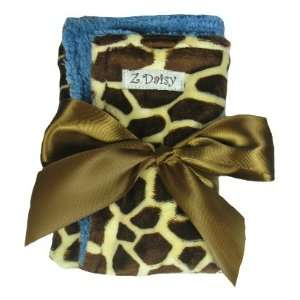  Minky Giraffe and Denim Blankie  Baby Gift Baby