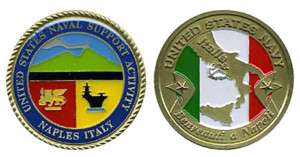 NAVAL SUPPORT ACTIVITY NAPLES ITALY NAVY CHALLENGE COIN  