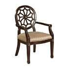 Powell Company Accent Arm Chair Spider Web Back in Medium Mahogany