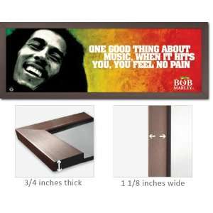 Slate Framed Bob Marley Music Quote 12x36 Poster MCPP60174:  