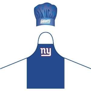  New York Giants NFL Barbeque Apron and Chefs Hat: Sports 