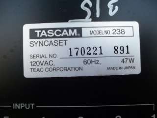Tascam 238 SYNCASET Multitrack Cassette Recorder  