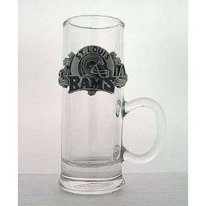    St Louis Rams Pewter Emblem Cordial Glass