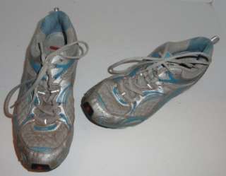 Ecco Womens Silver/White/Blue Mesh Sneakers #RXP6030 Size 8/8.5 M EUR 