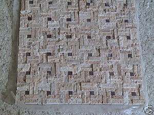 Travertine SPLIT FACE basketweave Mosaic Tile Marble  