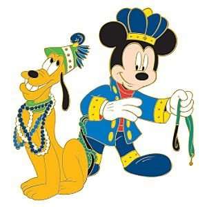  Disney Pin Mardi Gras Mickey Mouse & Pluto Pin Everything 