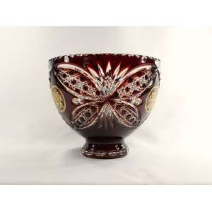 Bowl, Decorative Bowl, Butterfly Black Tie Crystal Bowl Dark Ruby Red 