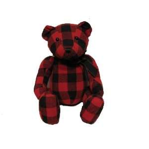  Gund Buffalo Check Bear Stuffed Red and Black Animal Toy 